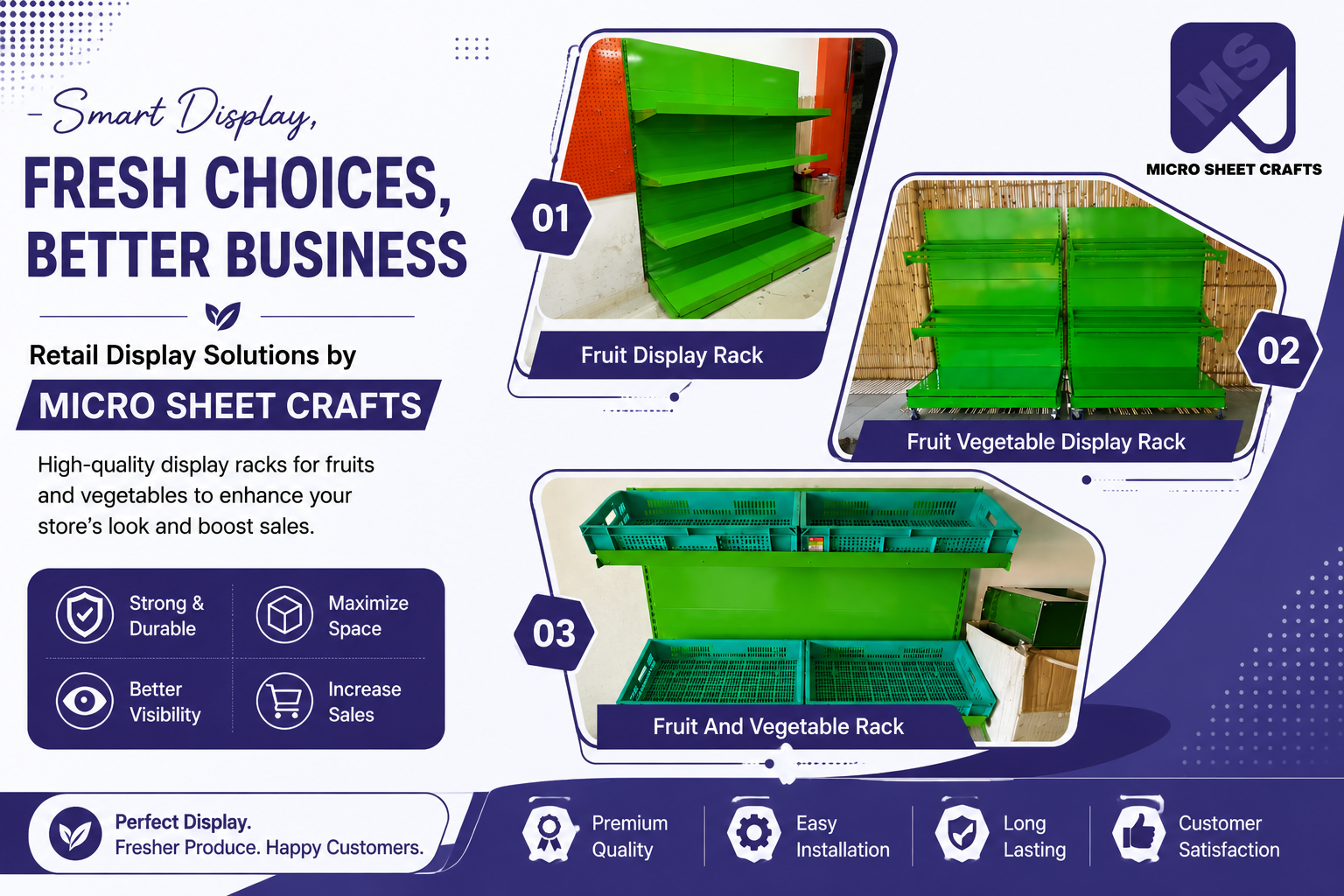 Best Fruit Display Rack for Supermarkets and Grocery Stores